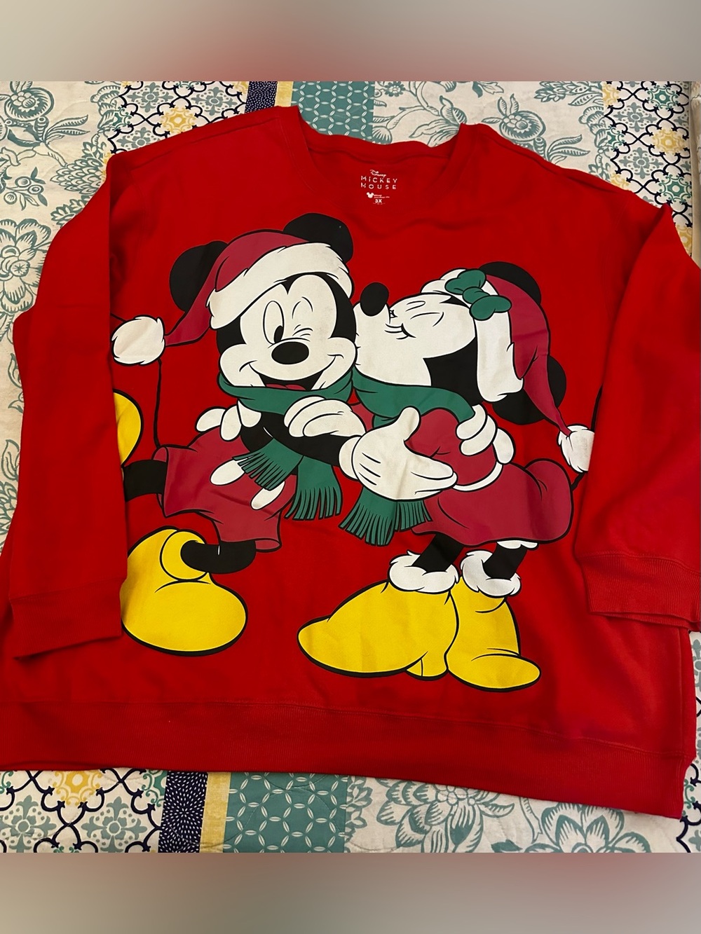 Disney Red Mickey & Minnie Holiday Crewneck Sweatshirt